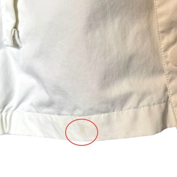 Nautica Men's Large White Sailing Windbreaker Jacket Hood Under Collar Tuck - Picture 8 of 12